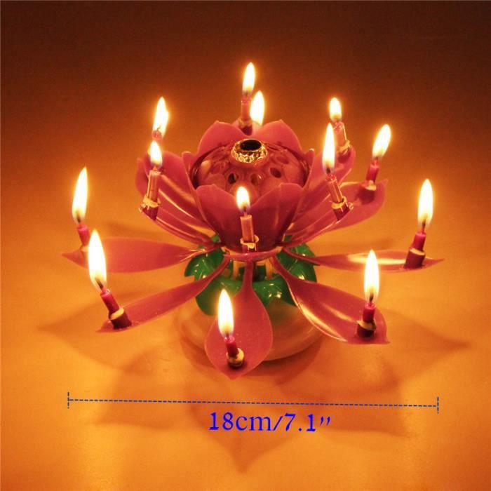 Romantique Joyeux Anniversaire Fleur Double Lotus Musical Rotatif