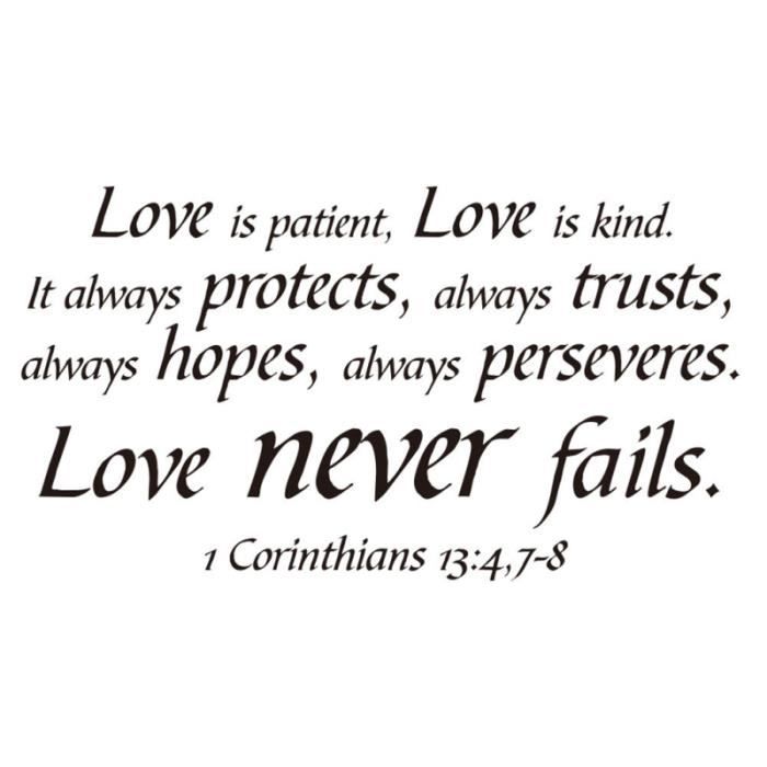 Bible Letter Quotes L Amour Est Patient Aimable Sticker Mural Art Cdiscount Bricolage