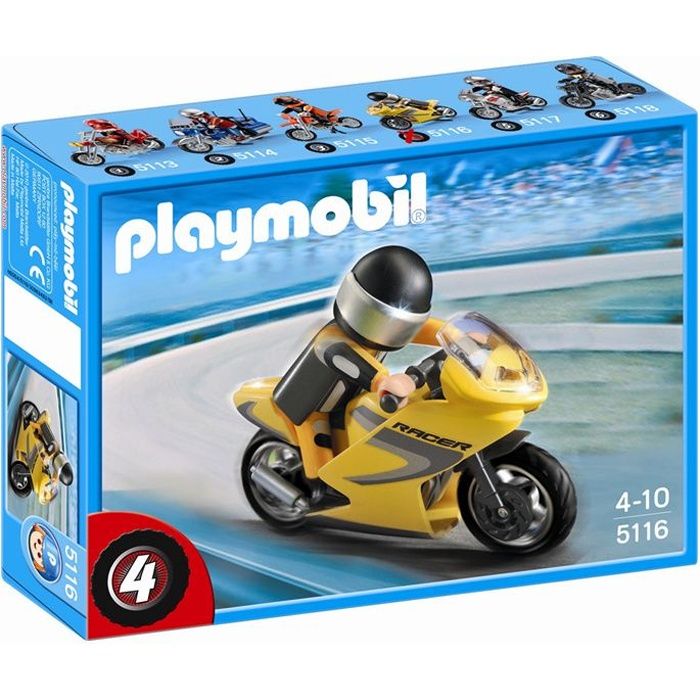 PLAYMOBIL 5116 Moto de Course - Cdiscount Jeux - Jouets