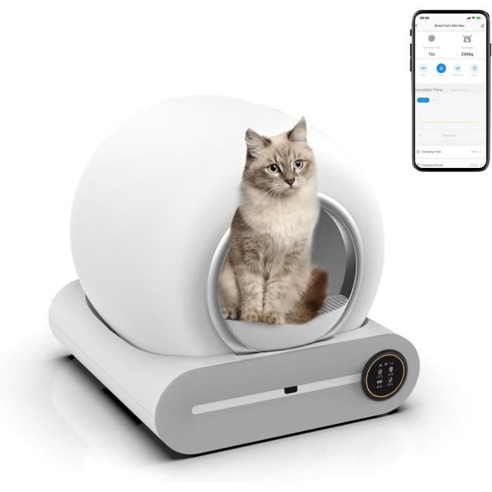 JUMMICO Litiere Chat Autonettoyante 90Llitiere Chat XXL Bac Litiere