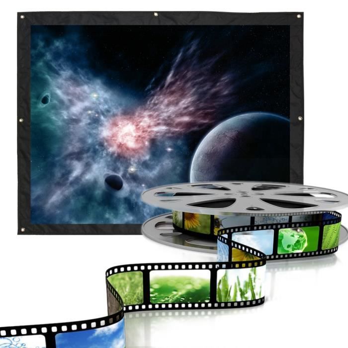 Écran De Projection Pour Fenêtre 1,8x1,2m - Tissu Blanc Pliable Pour Projecteur, Déco Halloween & Noël Virtuelle