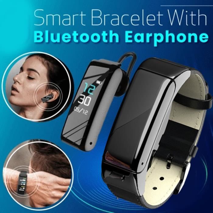 Bracelet intelligent avec casque bluetooth cran couleur deux en