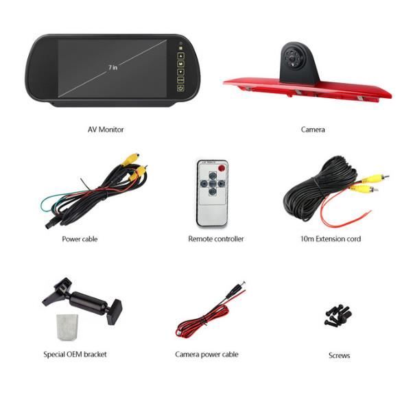 Feu de freinage, caméra de recul, feu stop, caméra rétroviseur LCD 7 de rechange pour Peugeot Partner 2 II Tepee Rifter/Citroën Berlingo III IV B9 Kasten/Opel Combo Cargo/Vivaro Van NEV/Zafira Life Feu de freinage, caméra de recul, feu stop, caméra rétroviseur LCD 7 de rechange pour Peugeot Partner 2 II Tepee Rifter/Citroën Berlingo III IV B9 Kasten/Opel Combo Cargo/Vivaro Van NEV/Zafira Life