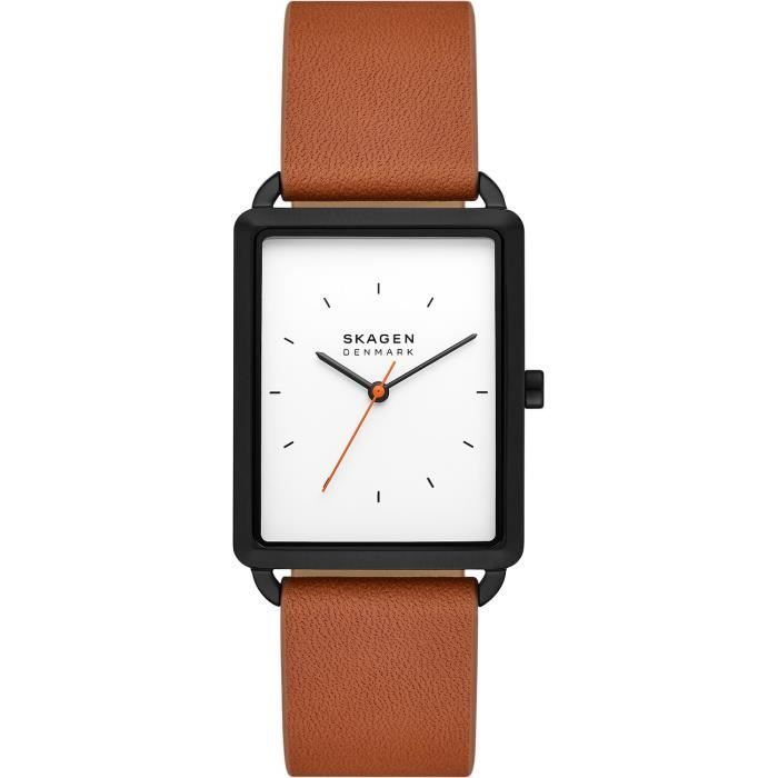 Montre - SKAGEN - SKW6929 - Cuir marron - Boîtier rectangulaire 7 mm - Étanchéité 5 ATM Montre - SKAGEN - SKW6929 - Cuir marron - Boîtier rectangulaire 7 mm - Étanchéité 5 ATM
