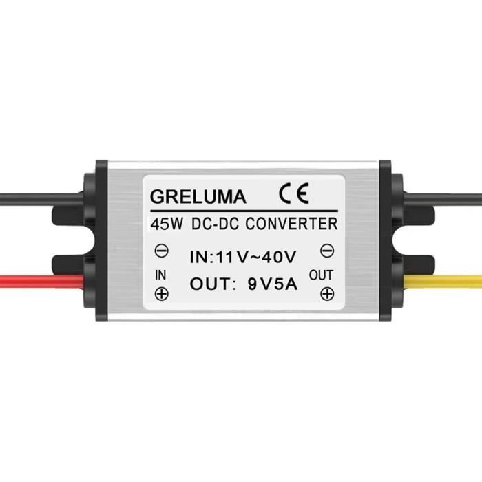 Greluma 1 Pc DC 12v 24v à 9v convertisseur abaisseur régulateur 5A 45W  Adaptateur Secteur réducteur pour Voiture électronique Ca26 - Cdiscount Auto