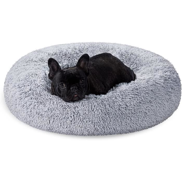 Comparer les prix de FEANEA Panier pour Chien, Lit Rond en Forme de Beignet, Canapé, Coussin Central Amovible et Lavable, Tissu Peluche Doux, Ø70 cm,142