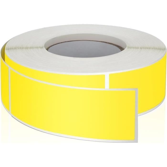 Autocollants Rectangulaires Meitaat - Lot De 500 | 50x25mm Jaune | Vinyle Amovible | Pour Déménagement, Organisation