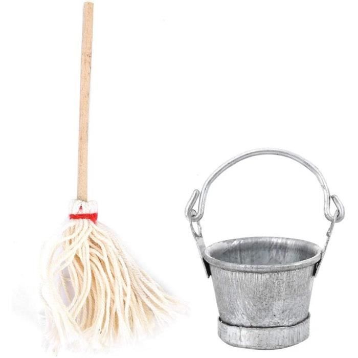 JEXOWIQ Accessoires Miniatures, 9 Pcs Mini Outils De Nettoyage Pour Maison De Poupée, Accessoires Miniatures Pour