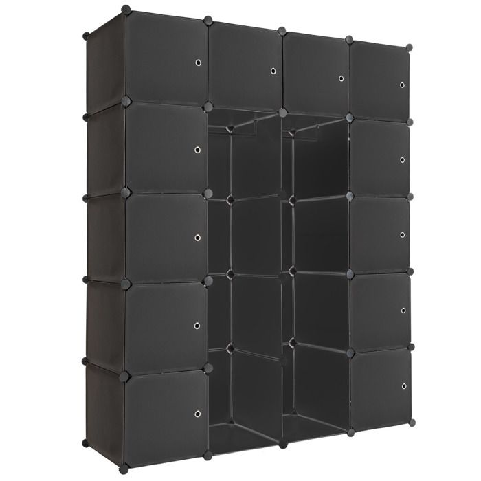 Tectake Armoire Penderie Modulable 147 Cm X 47 Cm X 183 Cm En