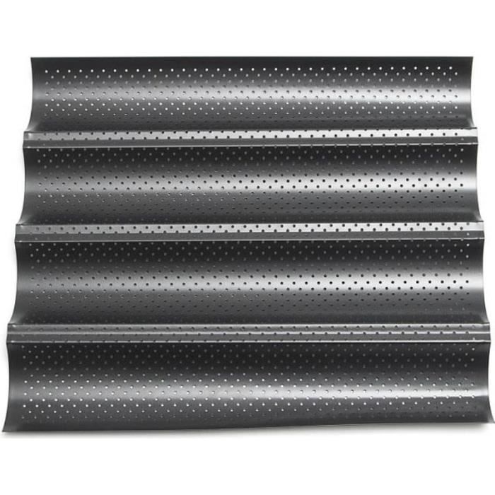 Moule Silicone 3 Baguettes – Moule à Pain Français Anti-adhésif – Cuisson Parfaite Et Facile à Démouler