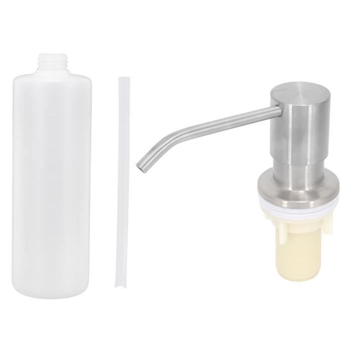 Distributeur De Savon évier Cuisine, Distributeur De Savon Vier Cuisine D Tergent Encastrable En Acier Inoxydable Cuisine 300 Ml Rechargeable Avec Pompe Rotative 360 Acier Inoxydable Yh