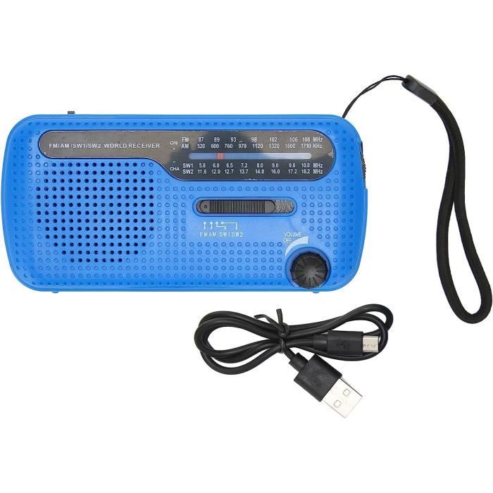 Radio Météo D'urgence Avec Manivelle - Solaire, 20000mAh, Lampe Torche Et SOS - Orange