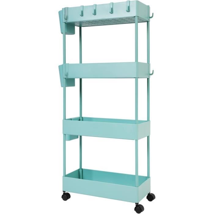Chariot De Rangement Mobile 2 étages - Étagère Roulante Pour Cuisine, Salle De Bain, Bureau - 37x22x43,5 Cm - 11