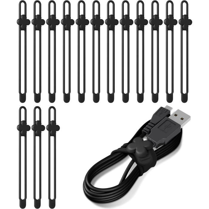 Lot De 20 Attaches De Câble Réutilisables En Silicone Molain - Réglables, Pour Organisateur De Bureau