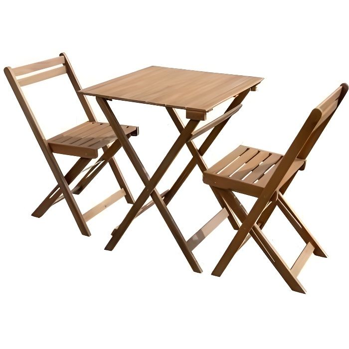 Ensemble Repas De Jardin Ou De Balcon 2 Personnes Table 60x60cm