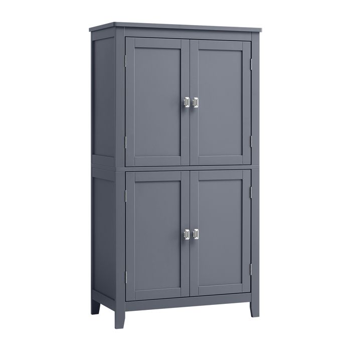 Armoire de Salle de Bain avec 4 Portes Étagères Réglables 30 x 60 x 110 cm Gris Ardoise Armoire de Salle de Bain avec 4 Portes Étagères Réglables 30 x 60 x 110 cm Gris Ardoise