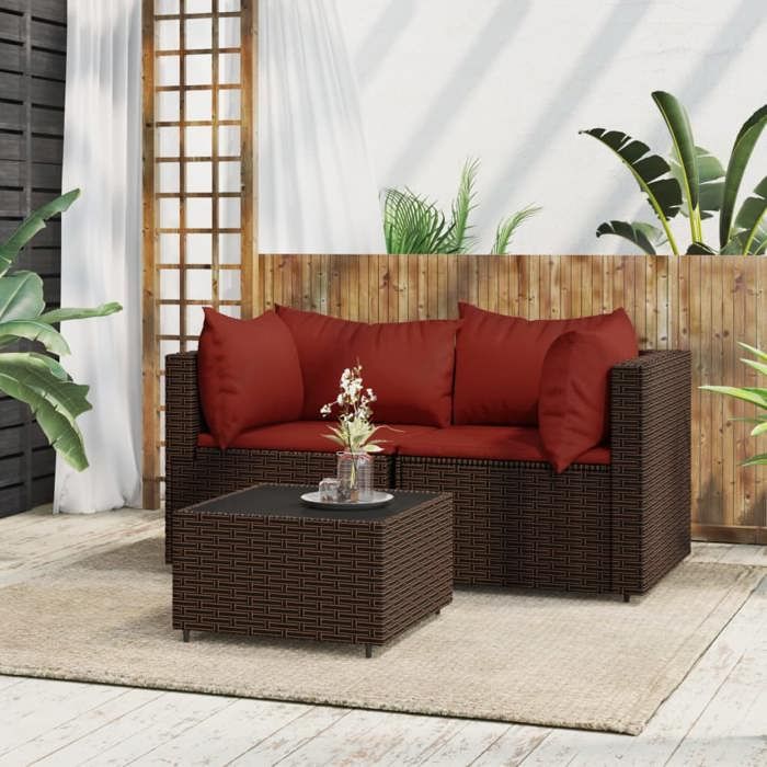 vidaXL Salon jardin 3 pcs - vue 4