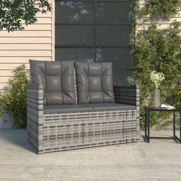 vidaXL Banc de jardin avec coussins 105 cm - vue 2