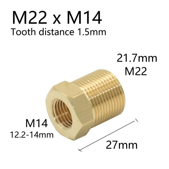 M22*1.0 Mâle à M18*1.0 Fermelle Filetage Robinet Adaptateur