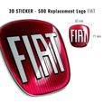 Autocollant Fiat 3D Remplacement Logo pour 500, Avant et Arrière-1