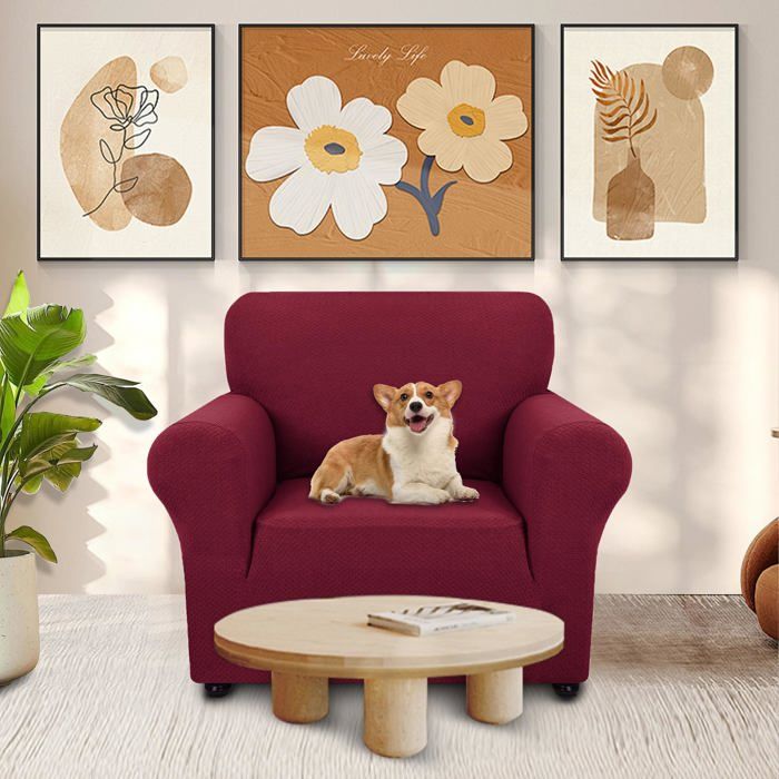 Housse De Canapé 3 Places Ystyle - Extensible, Antidérapante, Protection Animaux - Rose Grise