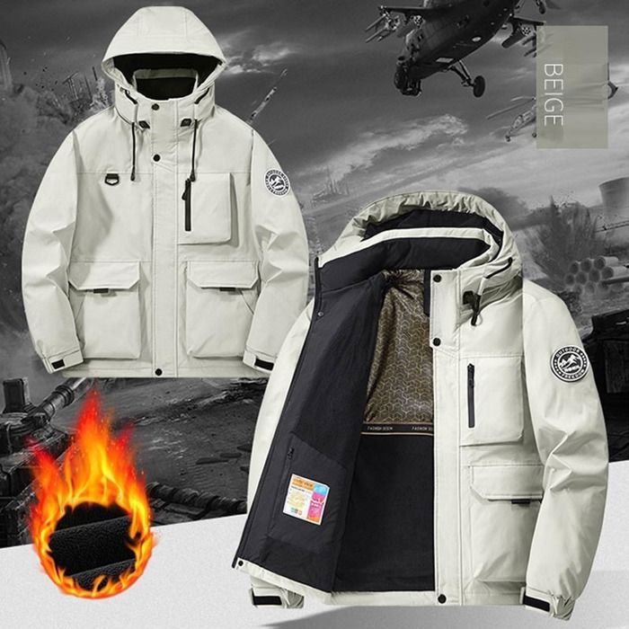 Blouson Homme Hiver Réversible Doublée polaire Col montant - INSFITY