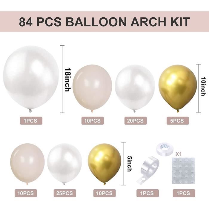 Decoration Anniversaire 1 An, Arche Ballon Deco Anniversaire 1 An, Ballon  Anniversaire Kit Avec Ballon Beige Blanc Or, Décor[N1228] - Cdiscount Maison