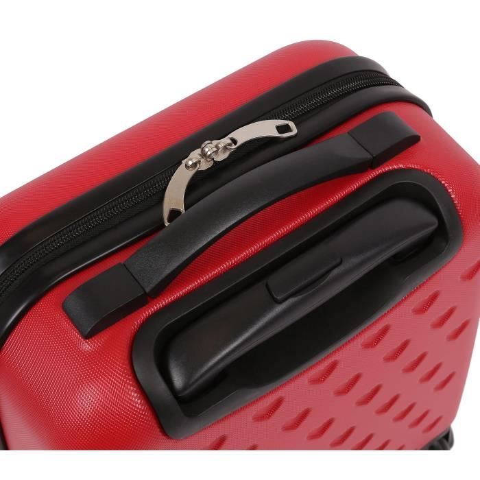 Valise de voyage rouge en coque rigide avec Mickey et Minnie
