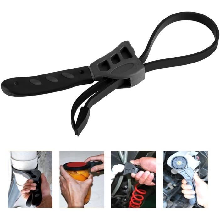 CODIRATO Clé à Sangle Universelle 85cm - Ouvre Filtre à Huile Robinet Pomme De Douche