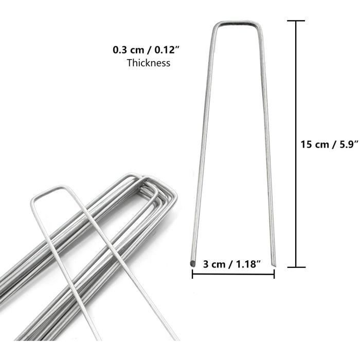 GARDENIX® Lot De 100 IronPEG Piquets De Fixation En Acier Longueur: 200 Mm | Largeur: 30 Mm | Epaisseur: 3 Mm