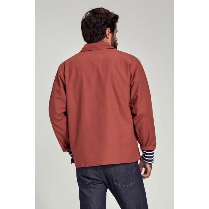 Vareuse Bretonne Homme ARMORLUX Modele Guilvinec Coton Canvas Couleur Rouille