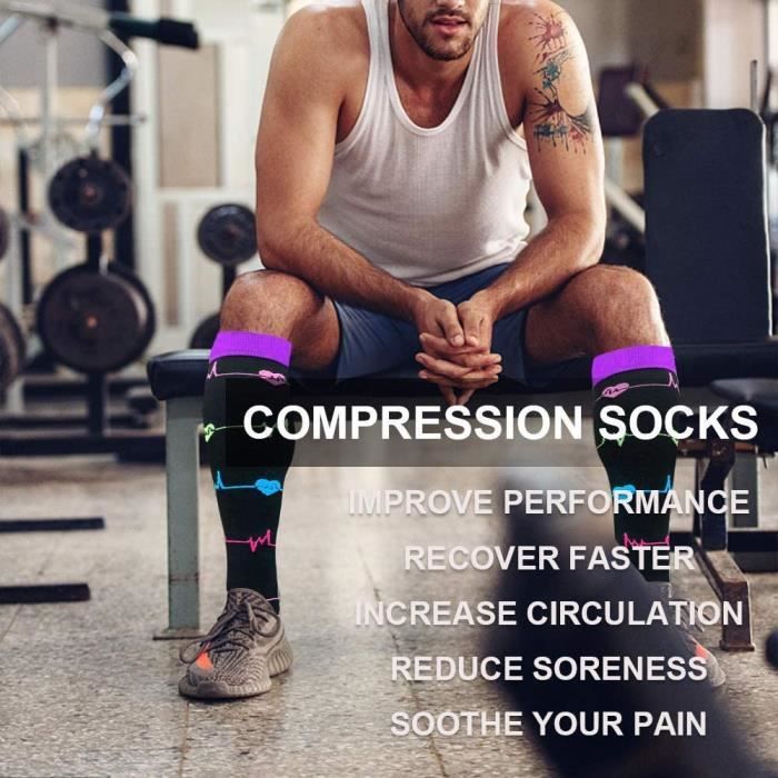 Chaussettes De Contention Avion Chaussettes De Compression Pour Homme Femme Bas Pour Running Sport Course U00e0