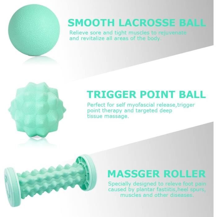 Volumoon Set Massage Fascias - Balle 12cm + Mini Rouleau De Massage Pour Soulager Douleurs Et Tensions