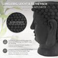 ML-Design Pot de Plantes/Fleurs Tête de Bouddha, 23x23x44 cm, Anthracite, Résine, Intérieur/Extérieur, Statue Massif, Grand Buste Sc-2
