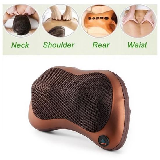 AHwjr U en Forme De Coussin Le Cou De L/épaule Multifonctions Correction USB /Élasticit/é Intelligente De Mode Mute Double-Face Famille De Bureau du V/éhicule,Marron Coussin De Massage