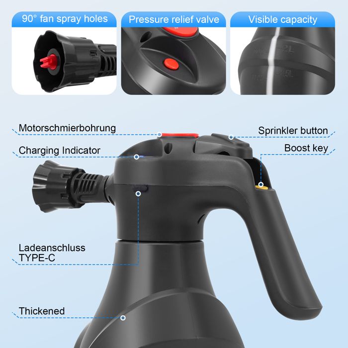 1 pulvérisateur de mousse électrique, pulvérisateur de mousse sans fil de 1,5 L, pour le lavage de voiture, l'arrosage du jardin | Leroy Merlin