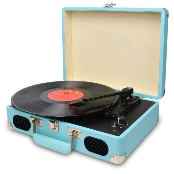 Platine Vinyle Digitnow! Avec Haut-Parleurs - Convertit Vinyle En MP3 Via USB - Design Rétro Valise