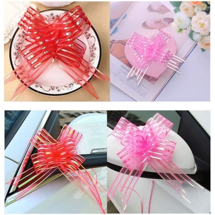 GWHOLE Lot De 60 Nœuds Automatiques Rubans à Tirer - Décoration Noël Mariage