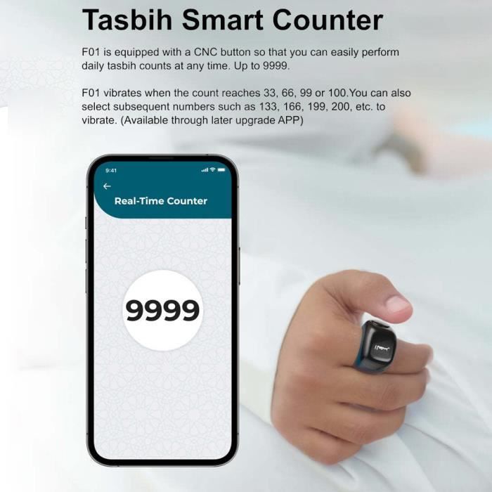 KEWAYO Compteur Digital De Tasbih Bague - Bague De Prière