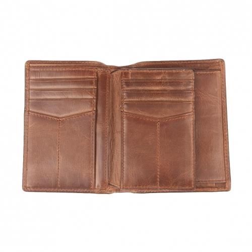 Maroquinerie FOSSIL Petite maroquinerie MARRON Cuir de vachette nervure Protection RFID
