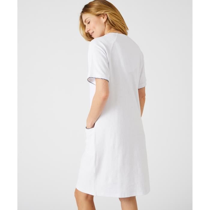 Robe de chambre Damart Robe de detente zippee Blanc Blanc Cdiscount Pret a Porter
