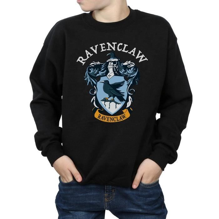 Sweat-shirt Harry Potter Icons Pour Garçon - Noir, Col Rond - Taille 5-13 Ans - Licence Officielle - 50% Coton, 50% Polyester