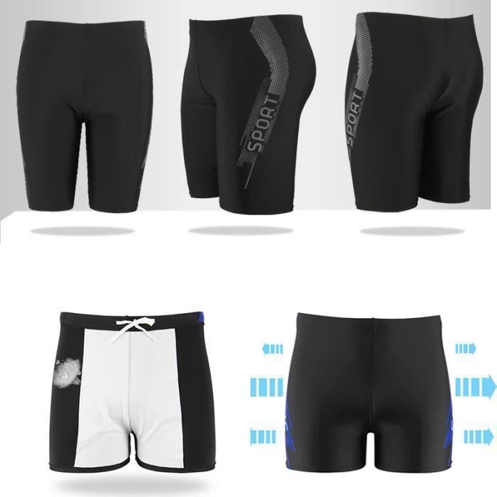 Maillot de Bain Homme Haute Taille Short de Bain Homme avec Cordon