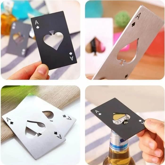 Svitzoot 2 Pcs. Chaîne Poker 50cm As De Pique Doré Et 70cm As De Cœur Argenté Collier Pendentif Carte à Jouer Unisexe Hip Pop Punk