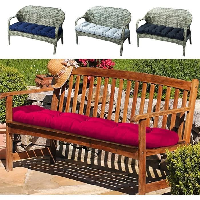 Coussin De Banc Touffeté 3 Places Pour Extérieur Et Intérieur - Résistant à L'Eau Violet - Gardenista