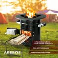 AREBOS - Four-fusée poêle à griller en fonte - Rocket Stove - Barbecue de camping Noir-3
