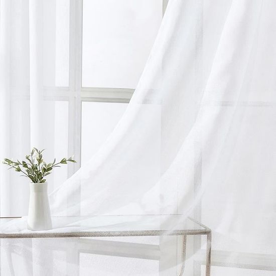 Living logique Delmar 50x84'' Polyester filtrage léger simple rideau panneau blanc 