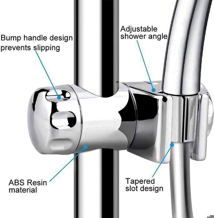 Support Douche Universel, Support Pommeau De Douche Mural, Support De Douche, ABS Réglable, Sans