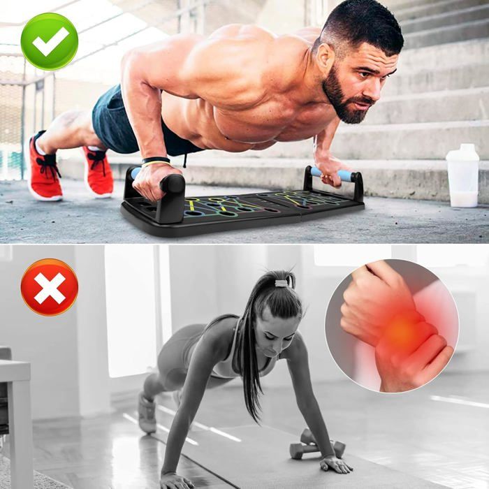 Planche de pompes - Équipement de fitness - Antidérapante - Pliable