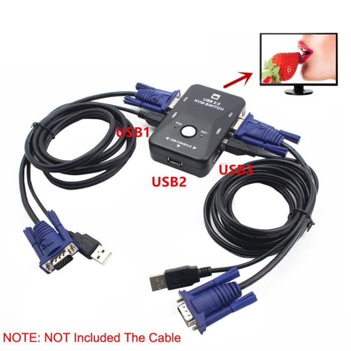 2 IN 1 USB KVM Switch Box with 2 Ports VGA Out Man... - Grandado